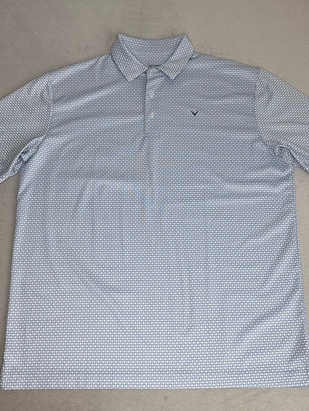 Callaway Light Grey Patterned Opti-Dri Polo Performance Shirt